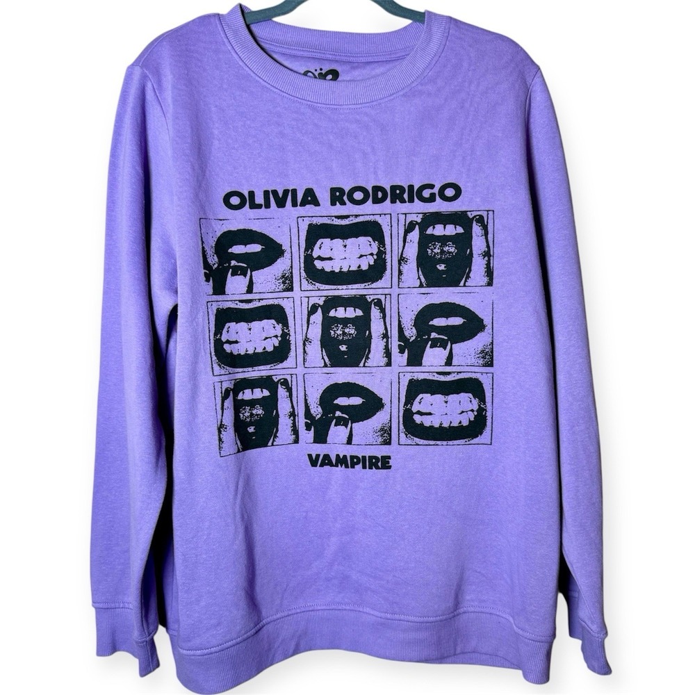 Olivia Rodrigo Purple Vampire Womens Pullover Tour Crew Sweatshirt, Size‎ XL